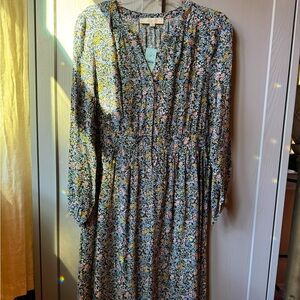 Loft midi dress. Never worn, size 8p